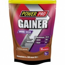 Гейнер Amino+BCAA Power Pro, 1 кг, шоколад