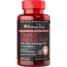 Витамины и минералы Puritan's Pride Tripl Omega 3-6-9 - 60 caps